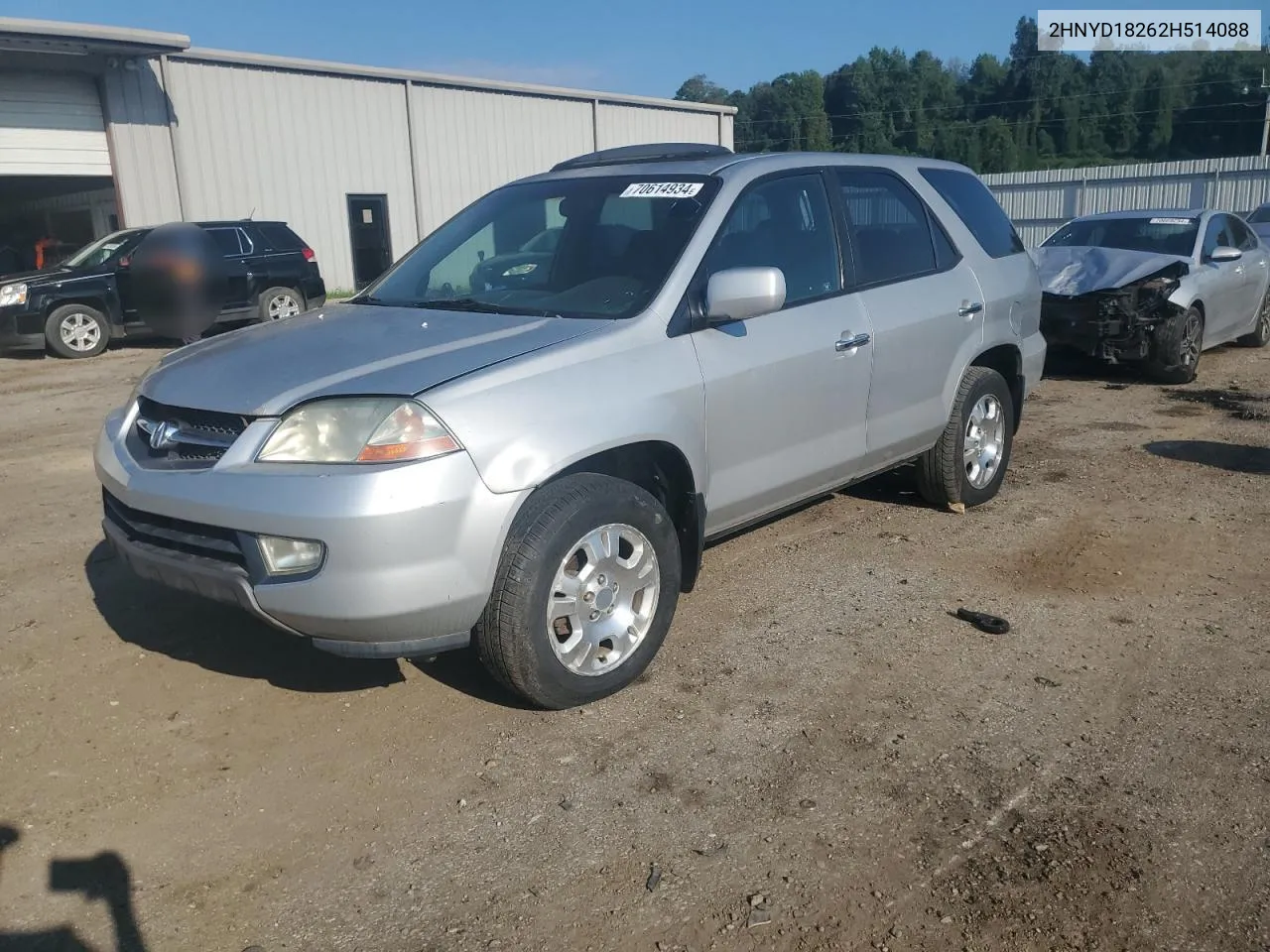 2002 Acura Mdx VIN: 2HNYD18262H514088 Lot: 70614934