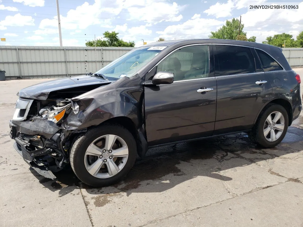 2011 Acura Mdx VIN: 2HNYD2H29BH510963 Lot: 57409624