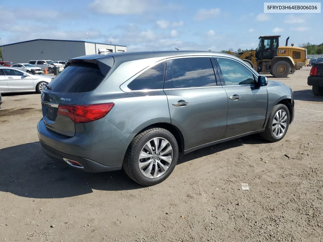 2014 Acura Mdx Technology VIN: 5FRYD3H64EB006036 Lot: 69254274