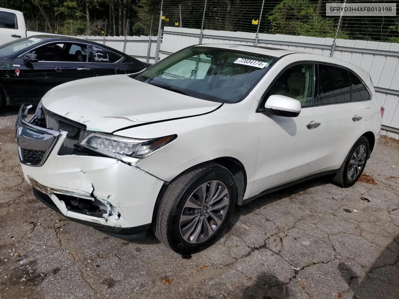 2015 Acura Mdx Technology VIN: 5FRYD3H4XFB013198 Lot: 72034174