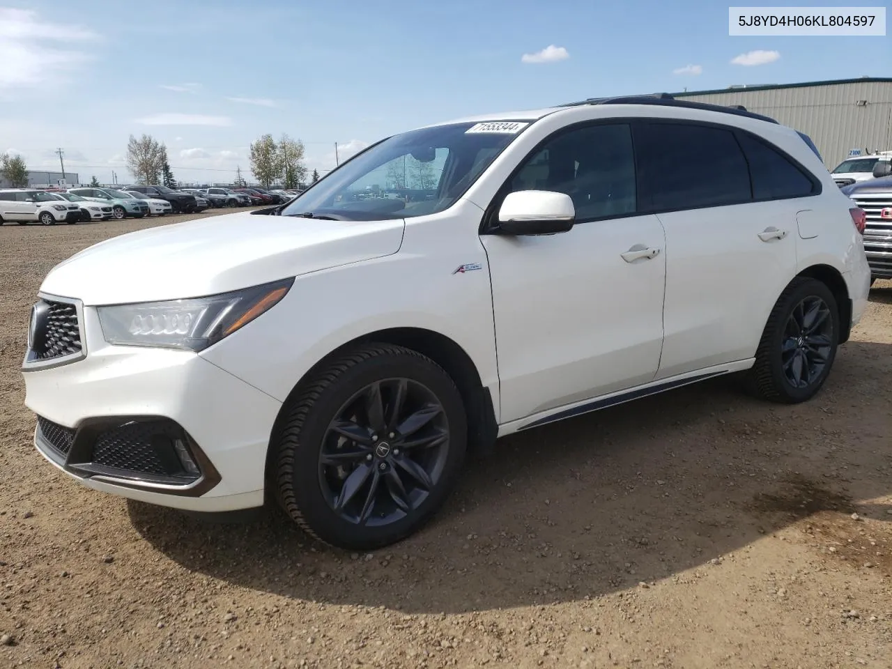 5J8YD4H06KL804597 2019 Acura Mdx A-Spec