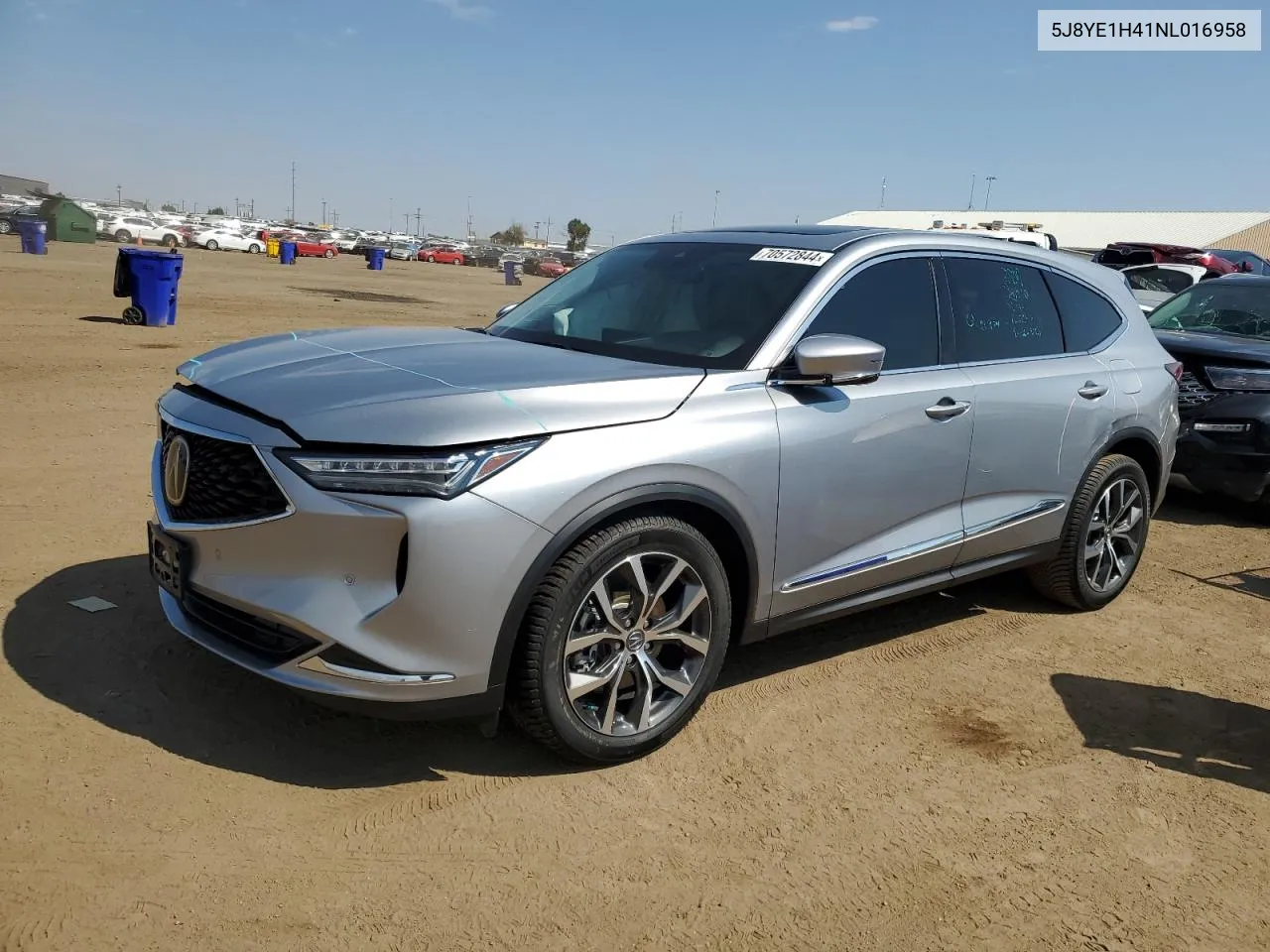 2022 Acura Mdx Technology VIN: 5J8YE1H41NL016958 Lot: 70572844