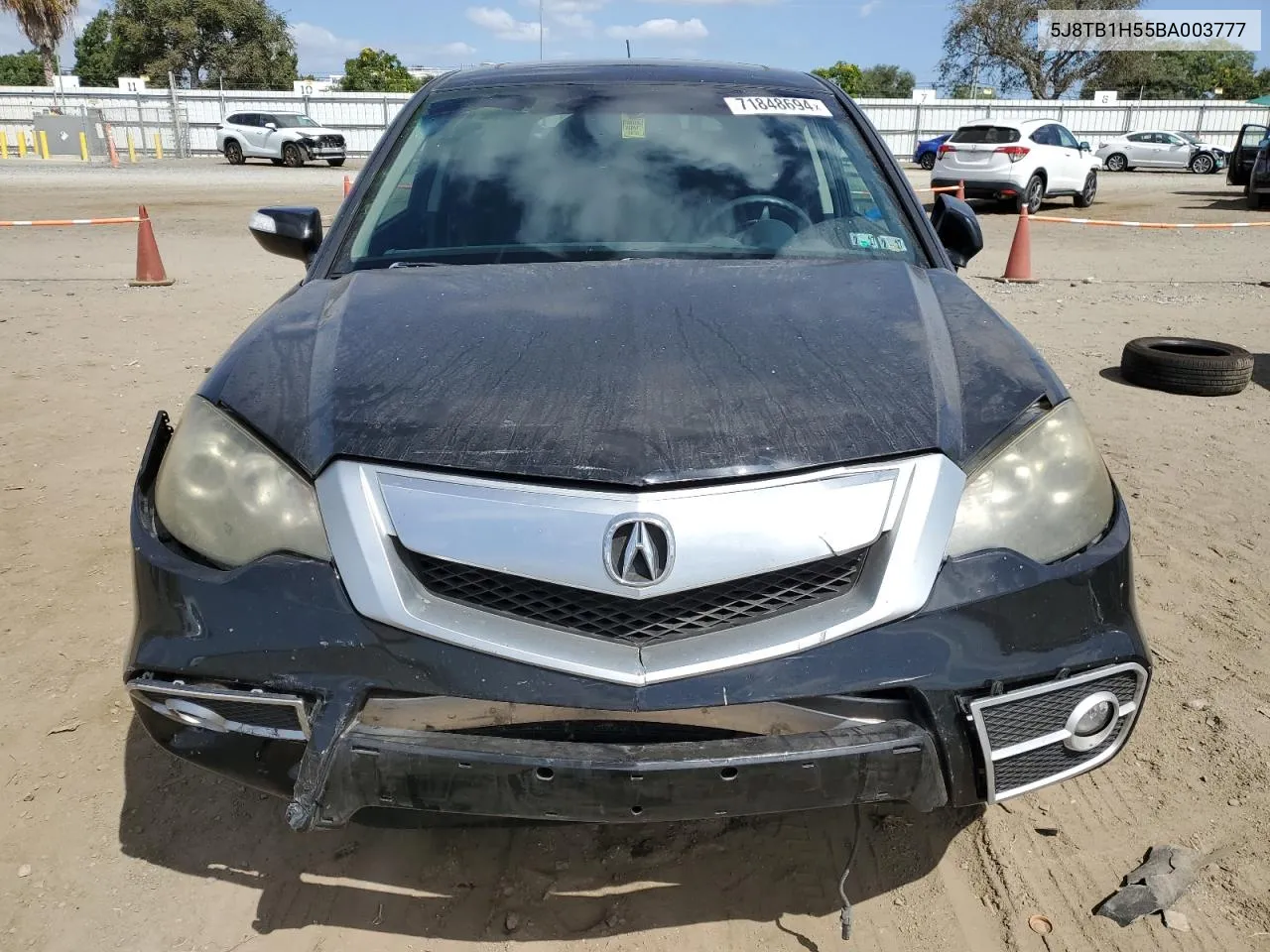 2011 Acura Rdx Technology VIN: 5J8TB1H55BA003777 Lot: 71848694