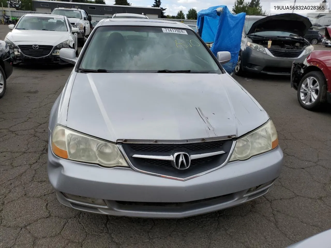 2002 Acura 3.2Tl Type-S VIN: 19UUA56832A028365 Lot: 71417924