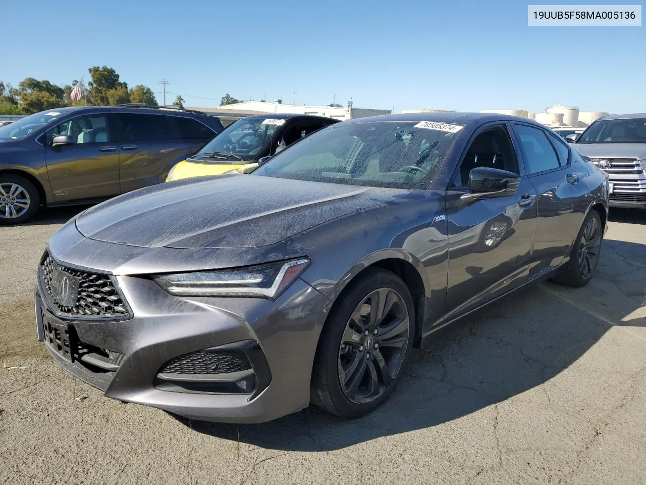 2021 Acura Tlx Tech A VIN: 19UUB5F58MA005136 Lot: 70505374