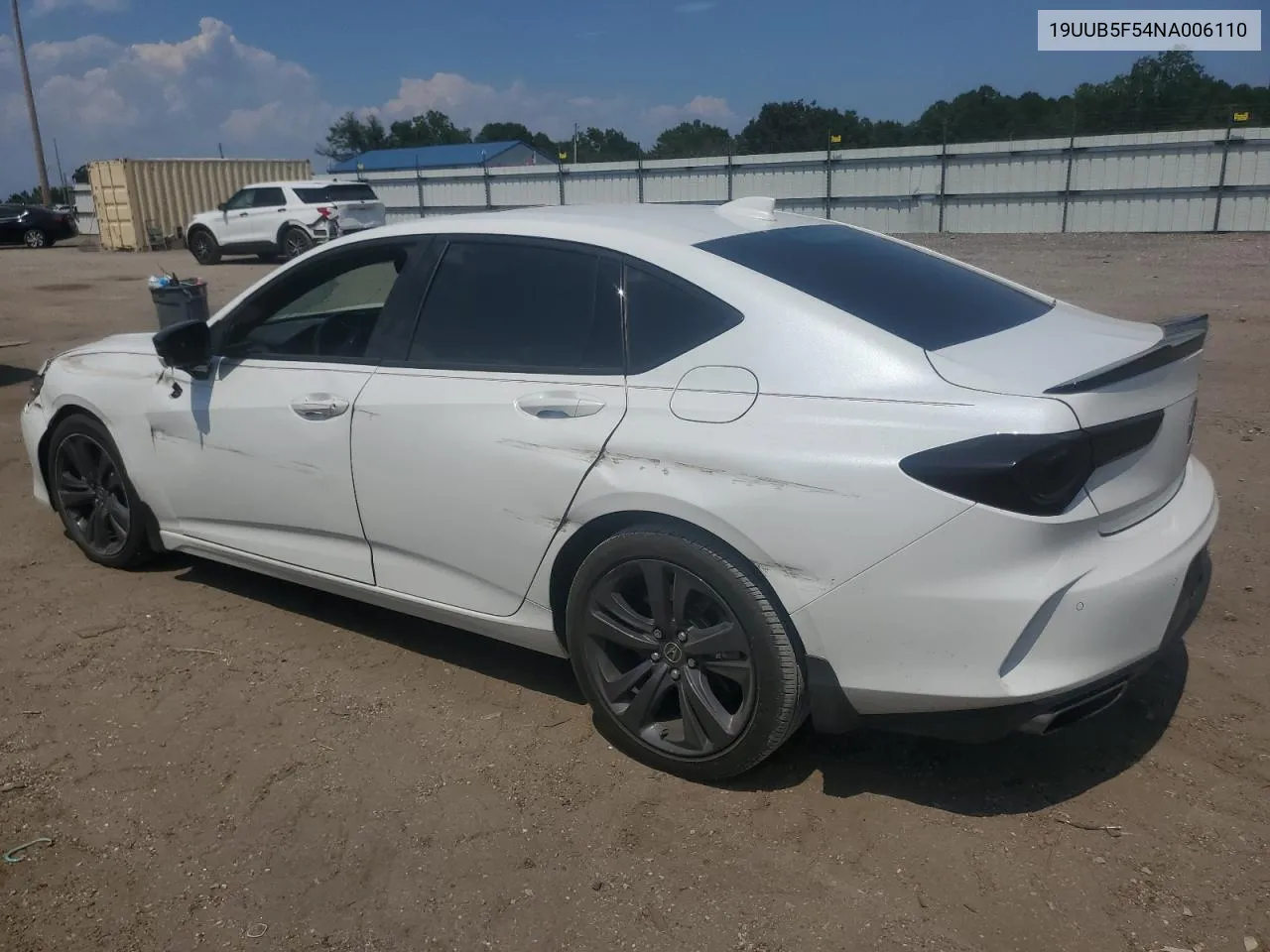 2022 Acura Tlx Tech A VIN: 19UUB5F54NA006110 Lot: 60682564