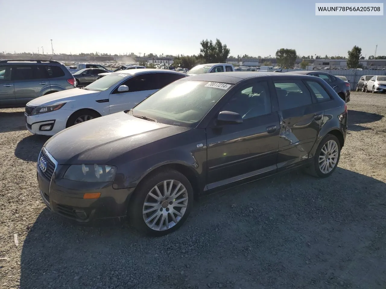 2006 Audi A3 2.0 Premium VIN: WAUNF78P66A205708 Lot: 70817214