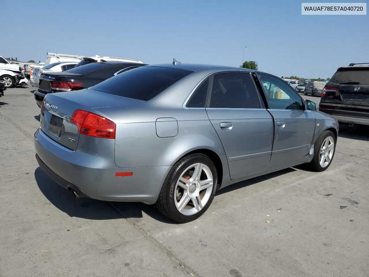 2007 Audi A4 2 VIN: WAUAF78E57A040720 Lot: 64993834