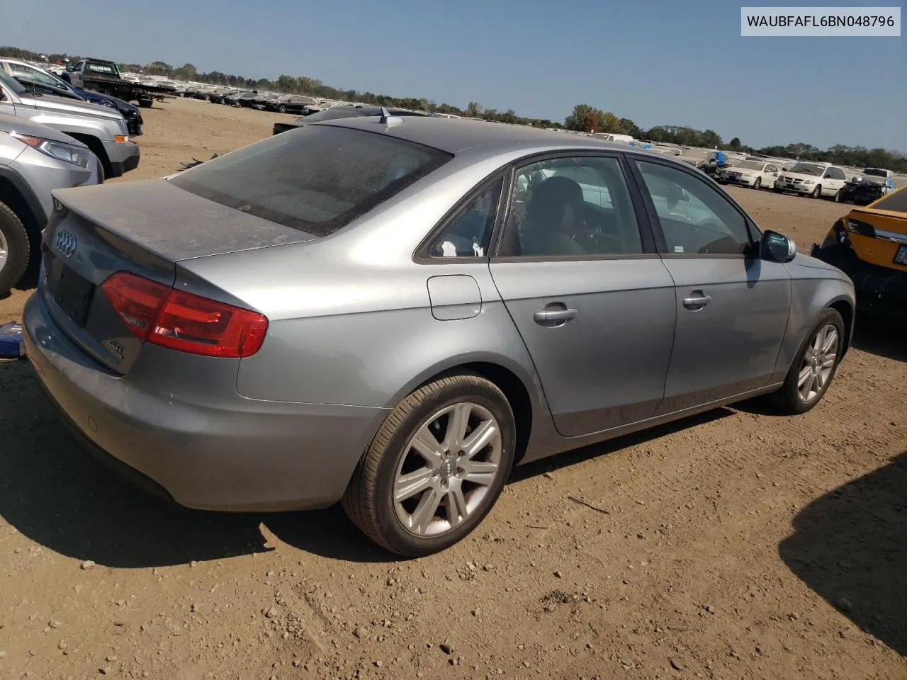 WAUBFAFL6BN048796 2011 Audi A4 Premium