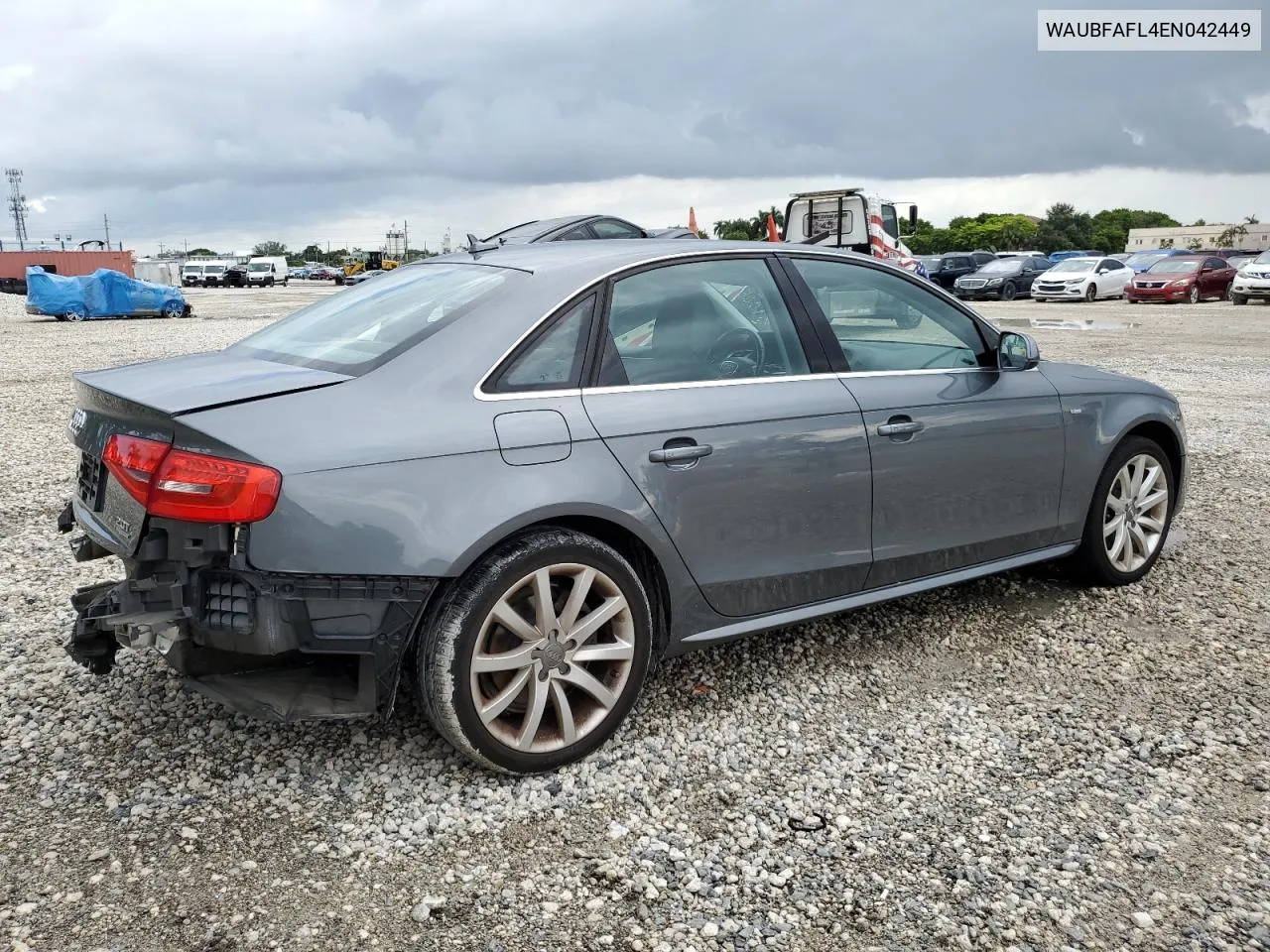 2014 Audi A4 Premium VIN: WAUBFAFL4EN042449 Lot: 67502574