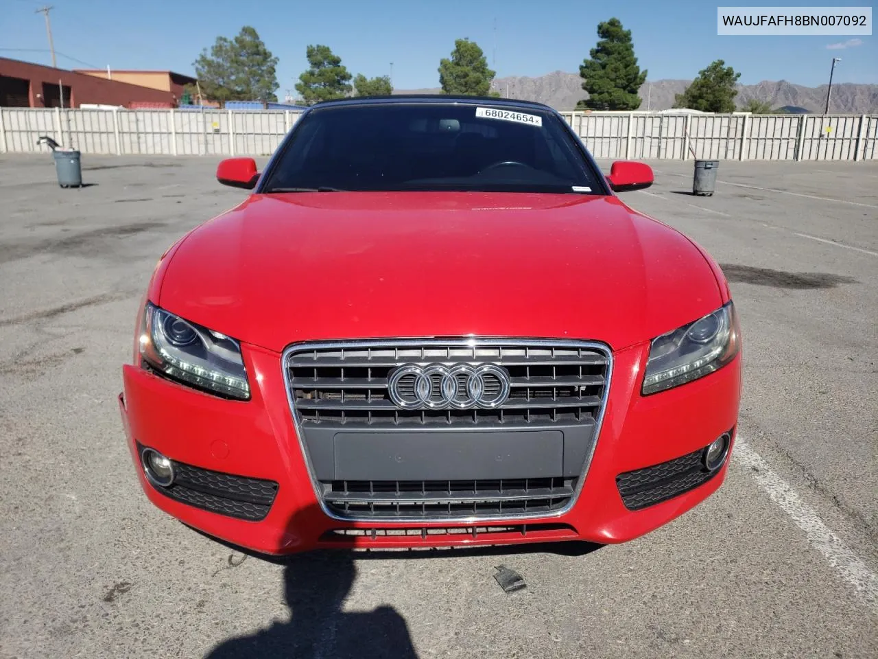 2011 Audi A5 Premium Plus VIN: WAUJFAFH8BN007092 Lot: 68024654