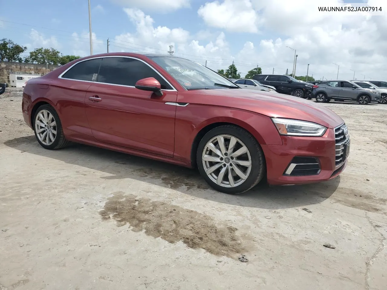 2018 Audi A5 Premium VIN: WAUNNAF52JA007914 Lot: 70175194