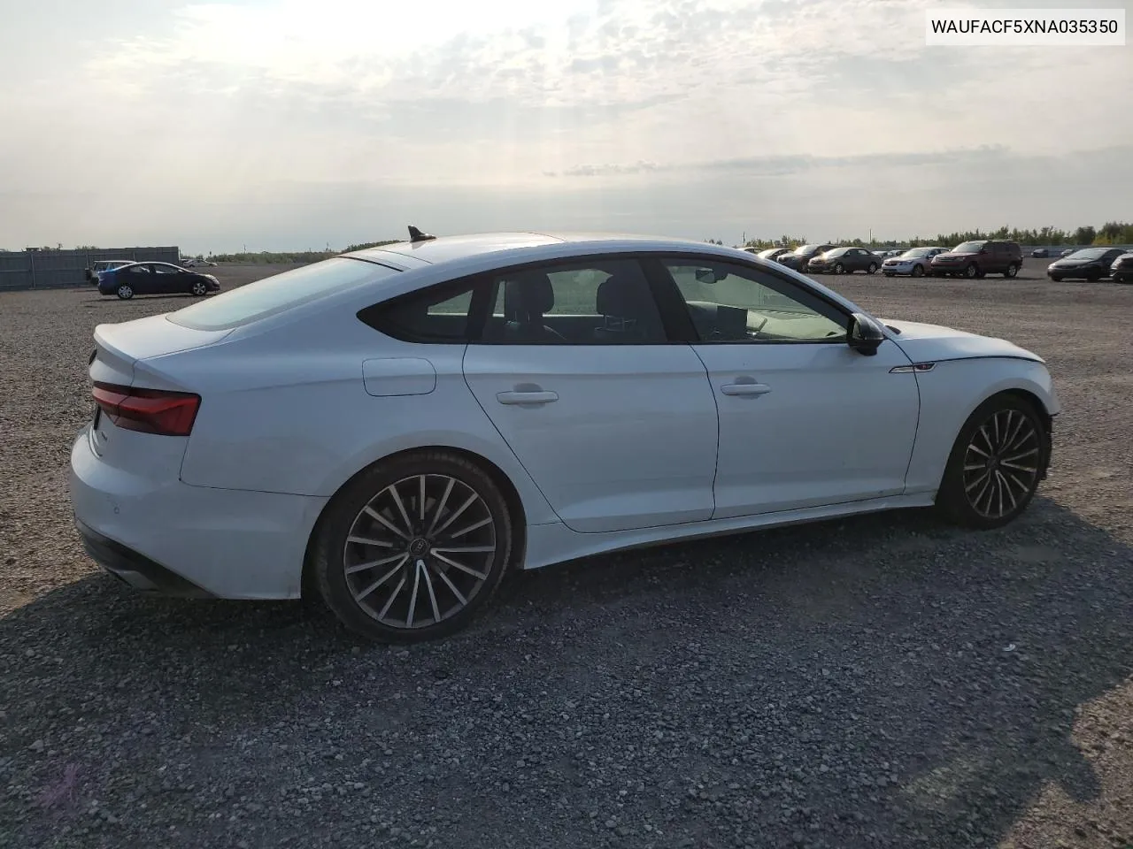 2022 Audi A5 Premium Plus 45 VIN: WAUFACF5XNA035350 Lot: 71223664