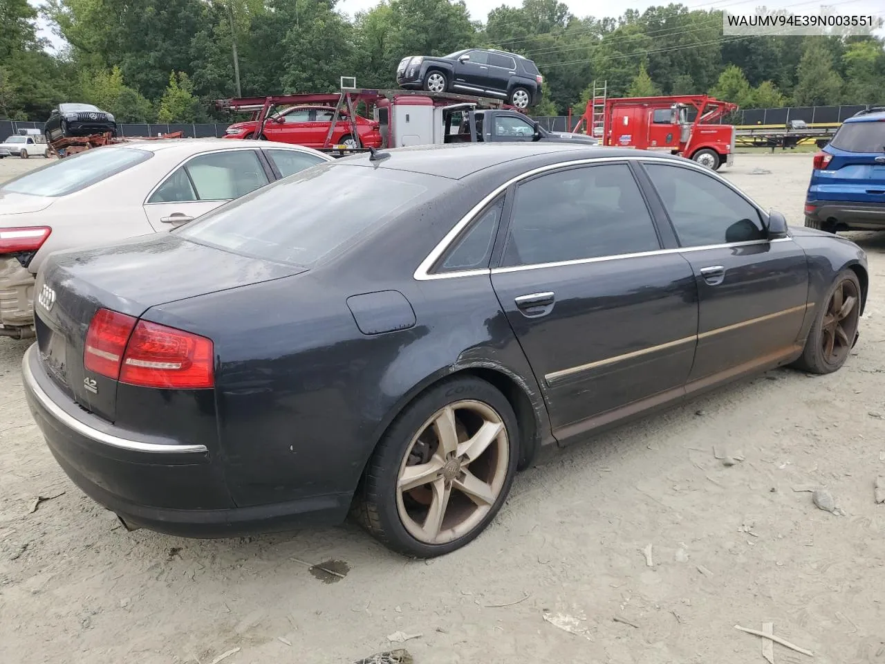 2009 Audi A8 L Quattro VIN: WAUMV94E39N003551 Lot: 70534074