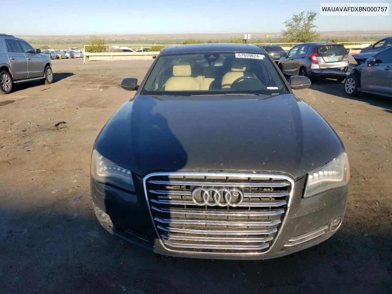 2011 Audi A8 Quattro VIN: WAUAVAFDXBN000757 Lot: 67659824