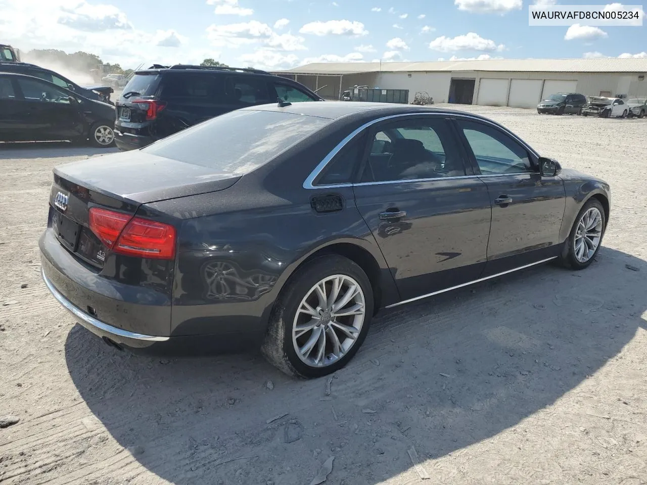 2012 Audi A8 L Quattro VIN: WAURVAFD8CN005234 Lot: 71789044