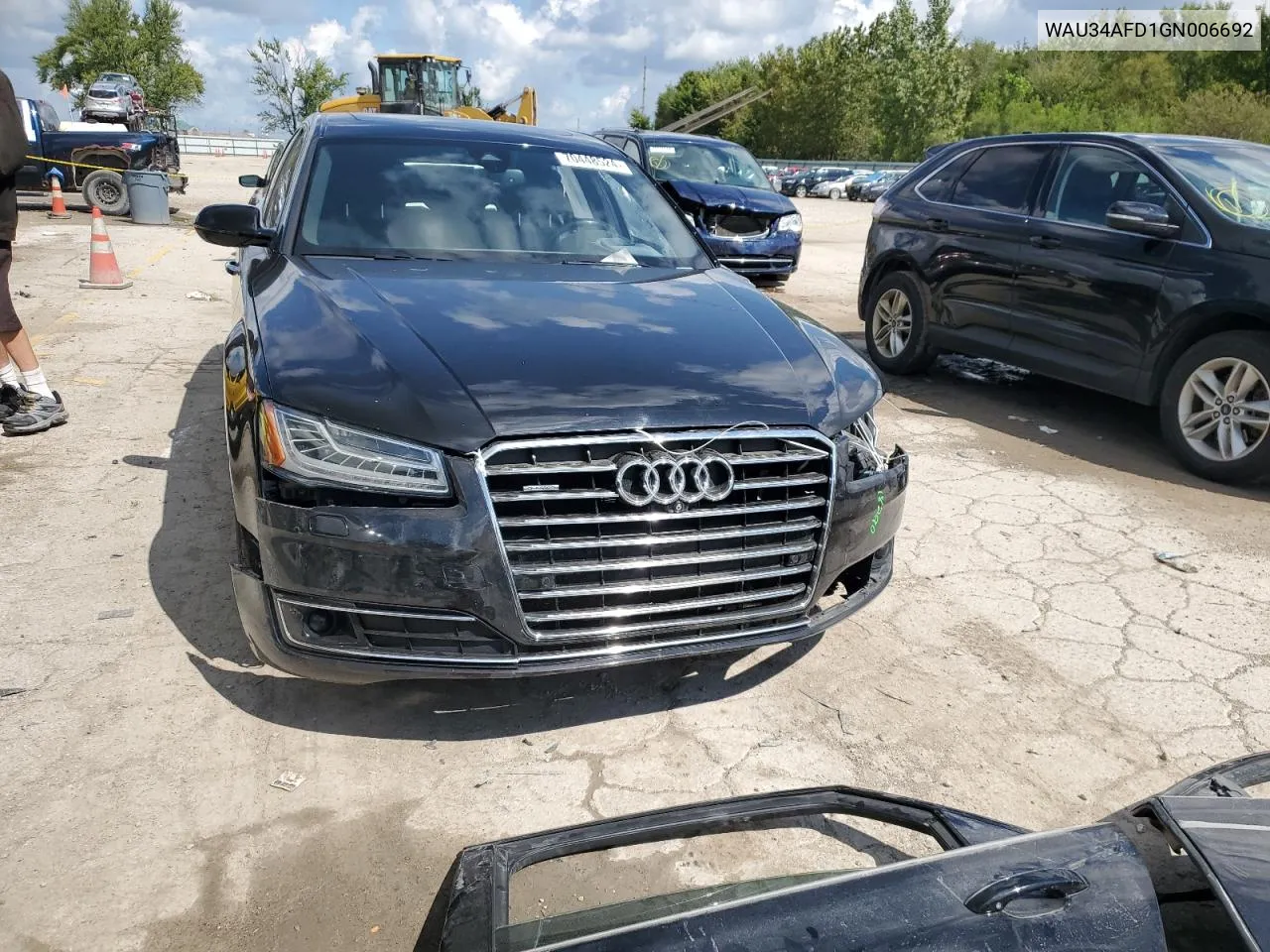 2016 Audi A8 L Quattro VIN: WAU34AFD1GN006692 Lot: 70448524