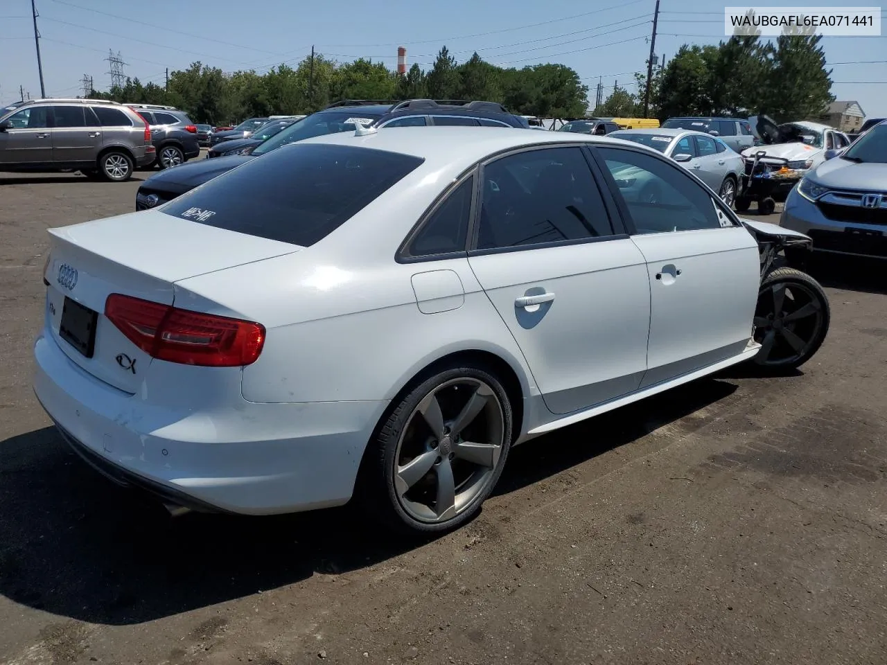 2014 Audi S4 Premium Plus VIN: WAUBGAFL6EA071441 Lot: 65486104