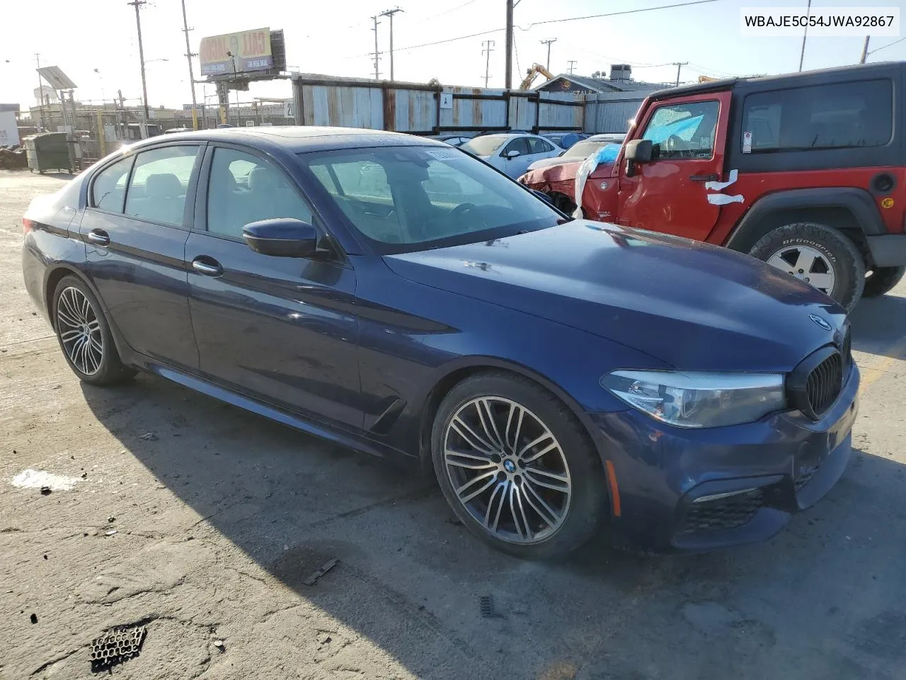 2018 BMW 540 I VIN: WBAJE5C54JWA92867 Lot: 72038884