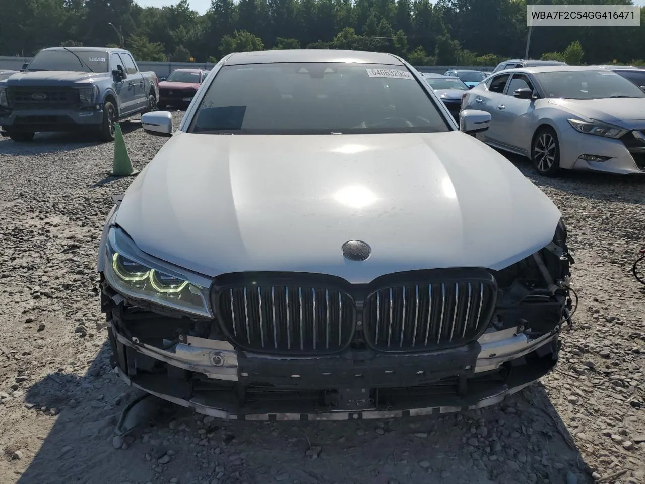 2016 BMW 750 Xi VIN: WBA7F2C54GG416471 Lot: 64663294