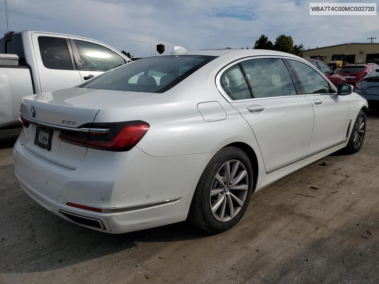 2021 BMW 740 Xi VIN: WBA7T4C00MCG02720 Lot: 72033844