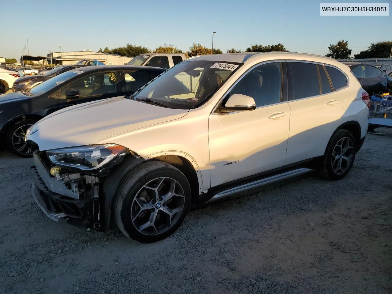 2017 BMW X1 Sdrive28I VIN: WBXHU7C30H5H34051 Lot: 71415644