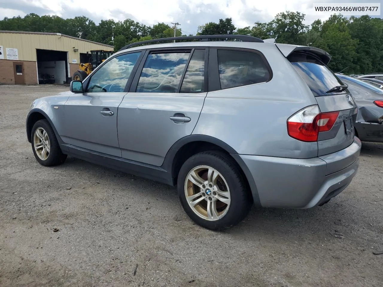 2006 BMW X3 3.0I VIN: WBXPA93466WG87477 Lot: 66401984