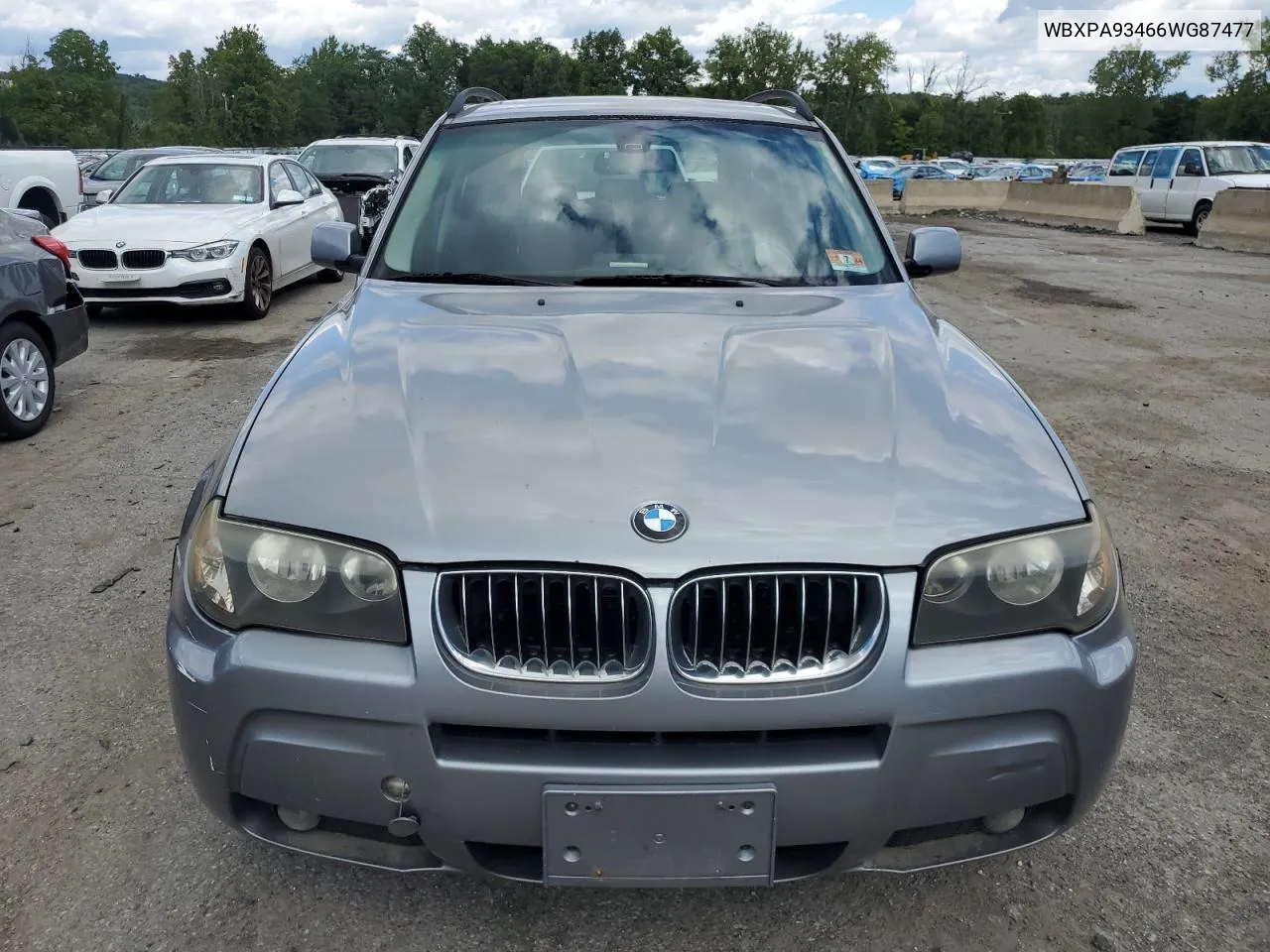 2006 BMW X3 3.0I VIN: WBXPA93466WG87477 Lot: 66401984