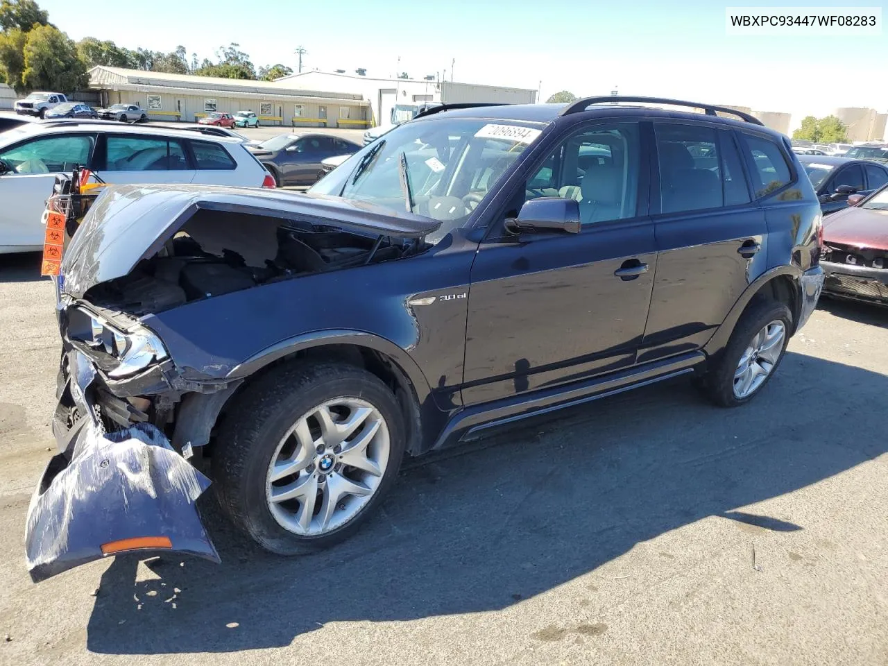 2007 BMW X3 3.0Si VIN: WBXPC93447WF08283 Lot: 70096894