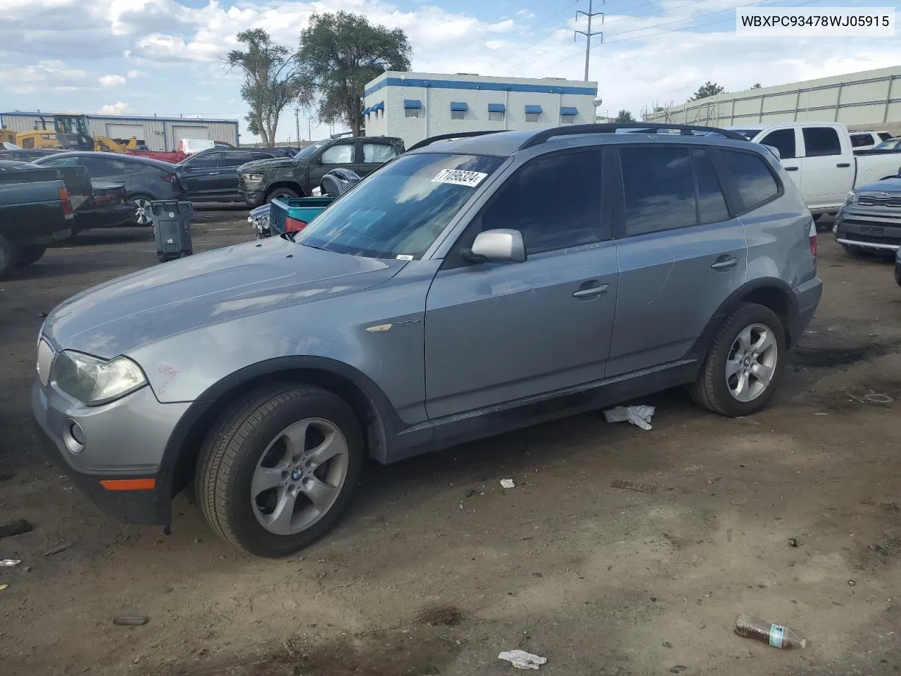 WBXPC93478WJ05915 2008 BMW X3 3.0Si