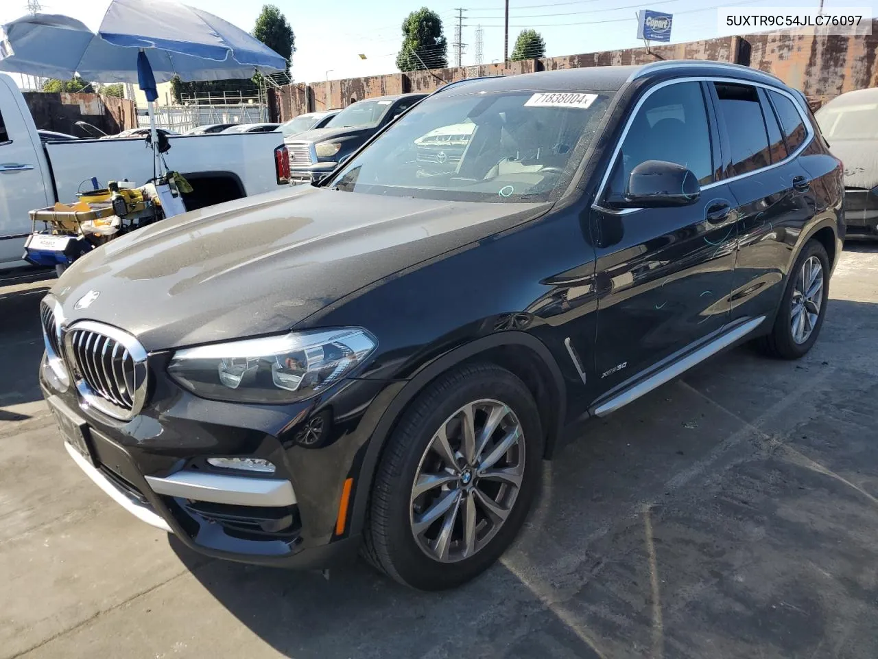 2018 BMW X3 xDrive30I VIN: 5UXTR9C54JLC76097 Lot: 71838004