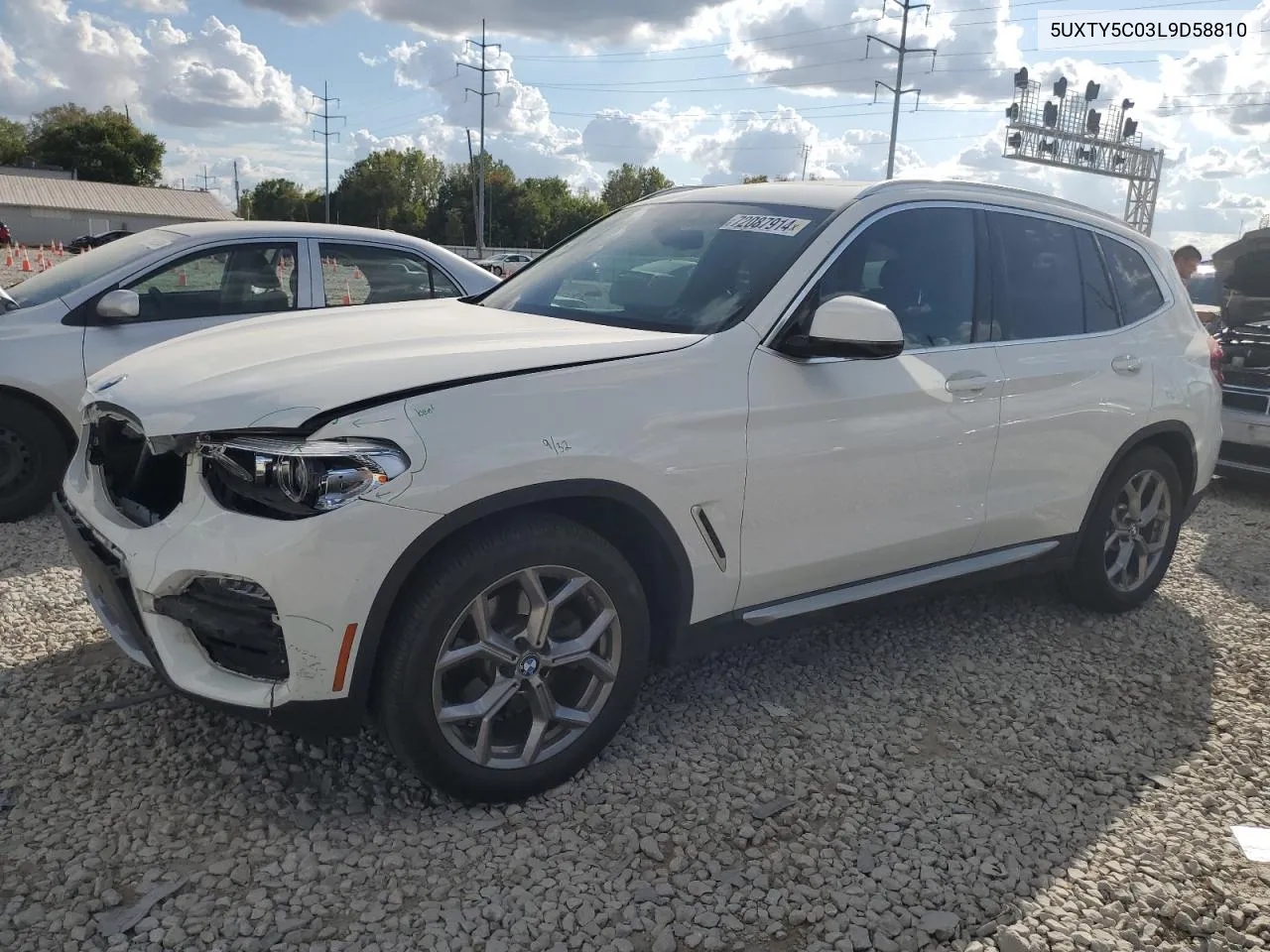 2020 BMW X3 xDrive30I VIN: 5UXTY5C03L9D58810 Lot: 72087914