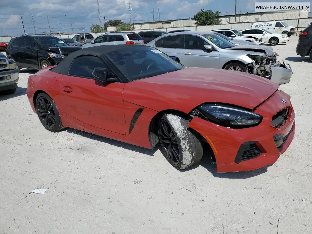 2022 BMW Z4 Sdrive30I VIN: WBAHF3C0XNWX71419 Lot: 68606524