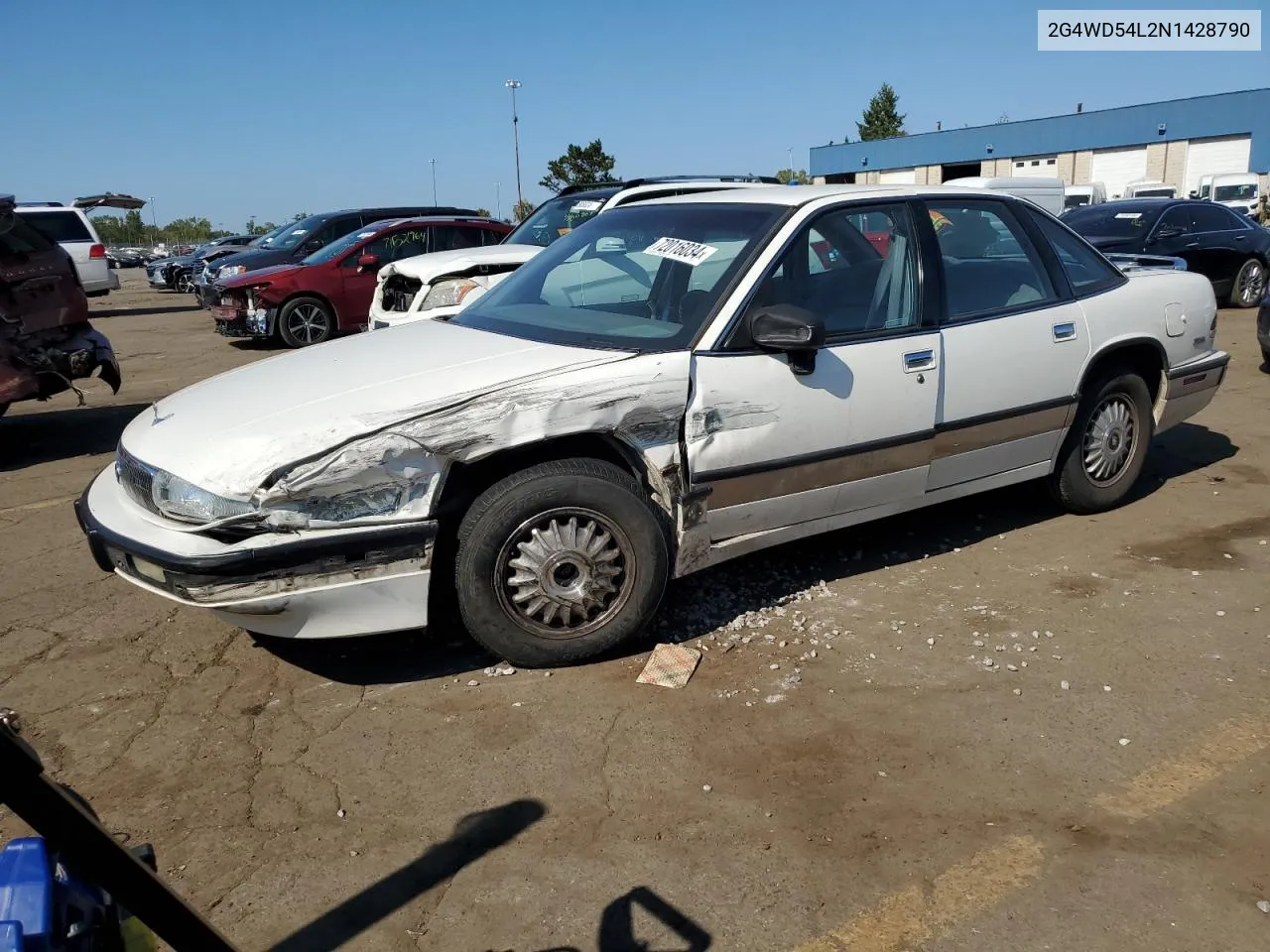 1992 Buick Regal Limited VIN: 2G4WD54L2N1428790 Lot: 72012074