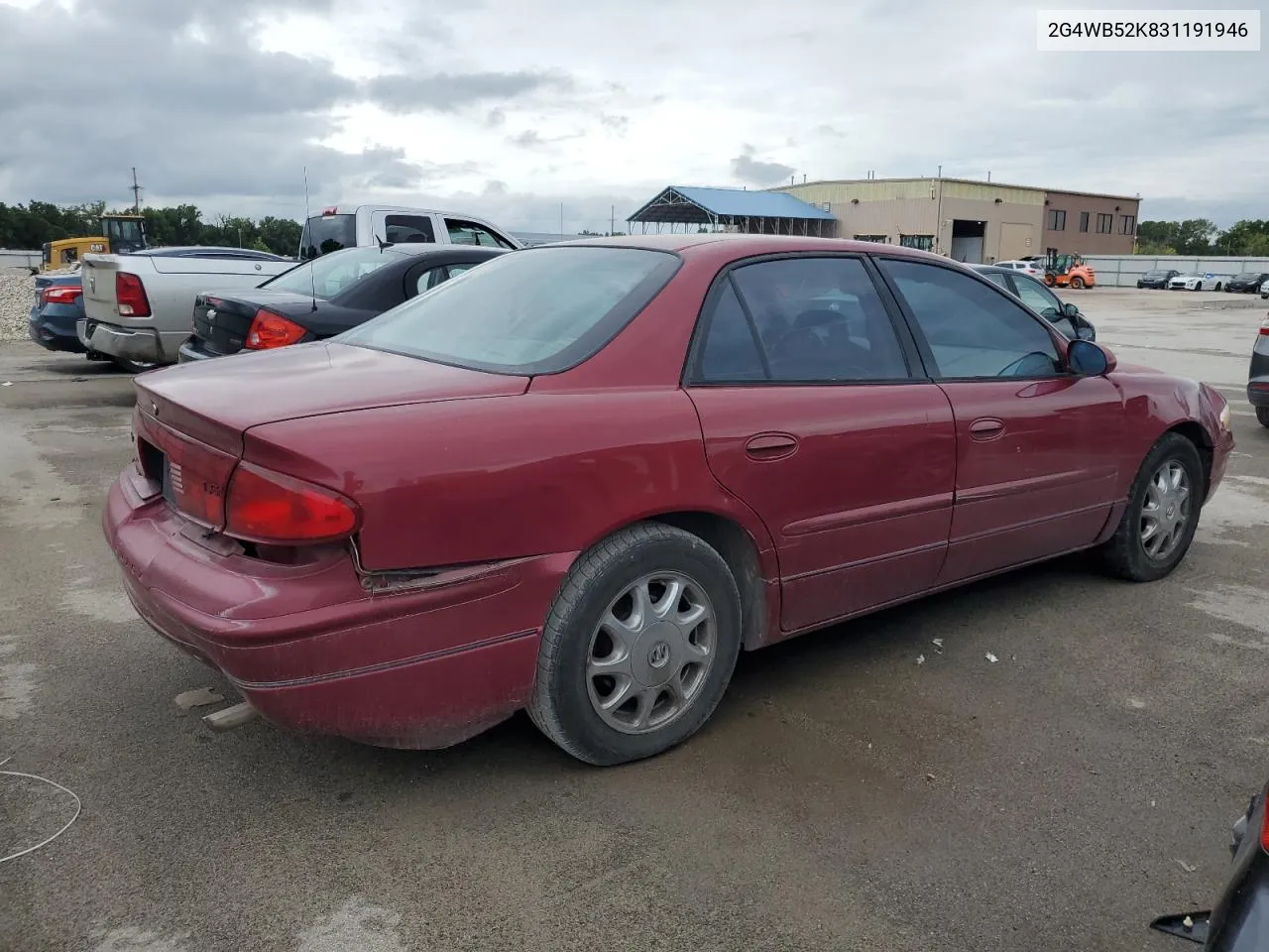 2003 Buick Regal Ls VIN: 2G4WB52K831191946 Lot: 69530934