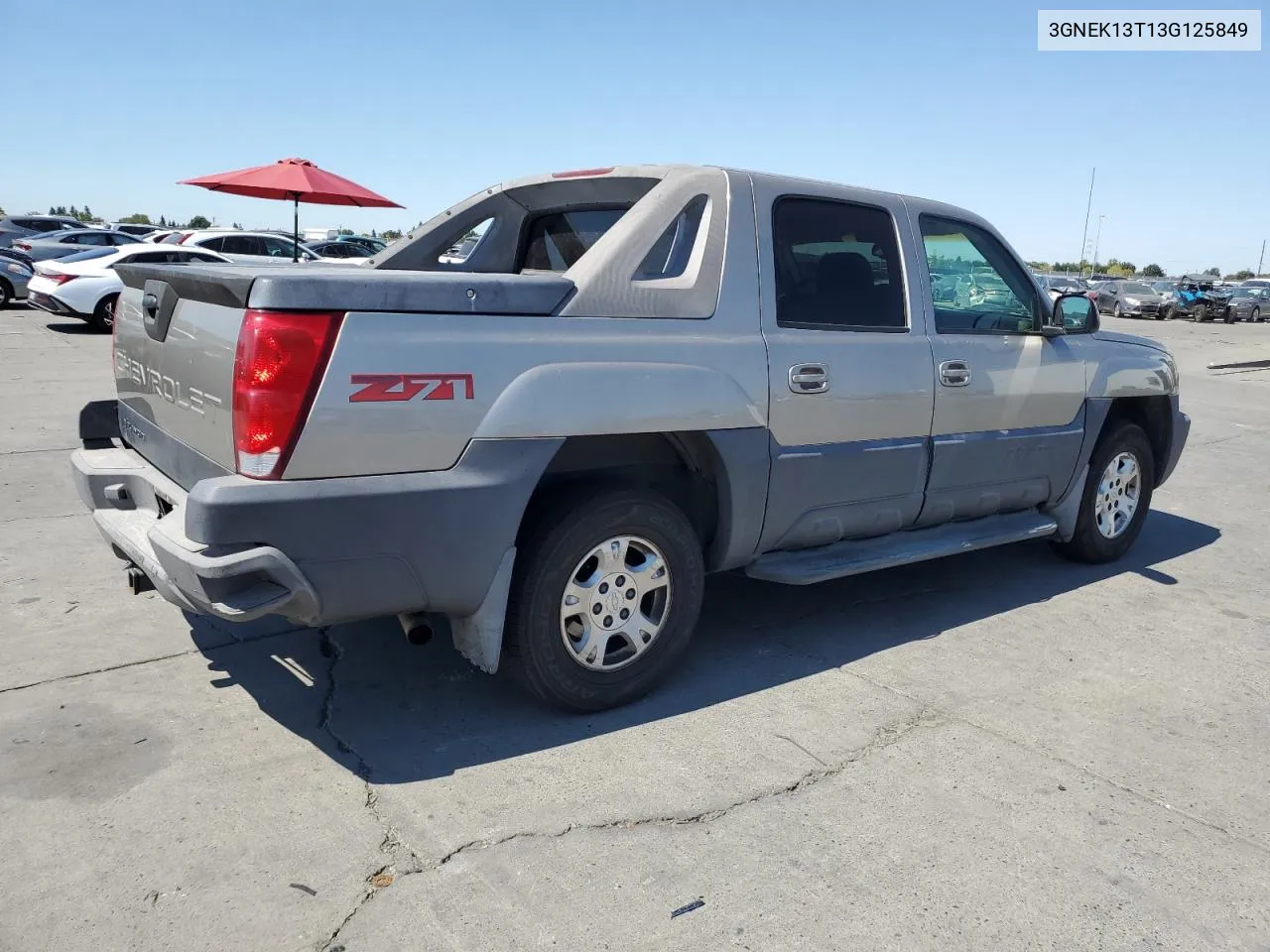 2003 Chevrolet Avalanche K1500 VIN: 3GNEK13T13G125849 Lot: 70424054