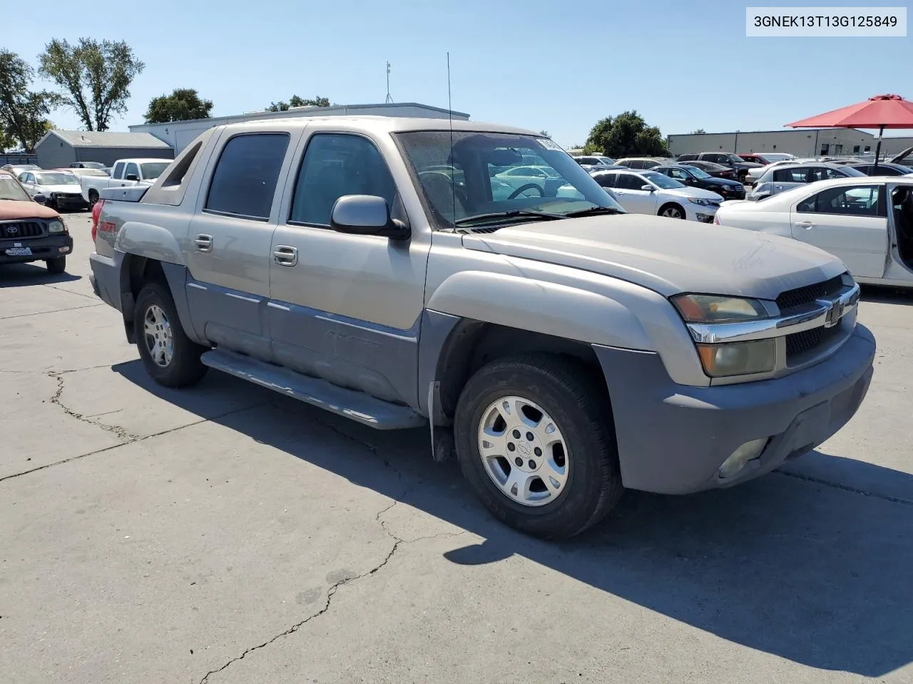 2003 Chevrolet Avalanche K1500 VIN: 3GNEK13T13G125849 Lot: 70424054