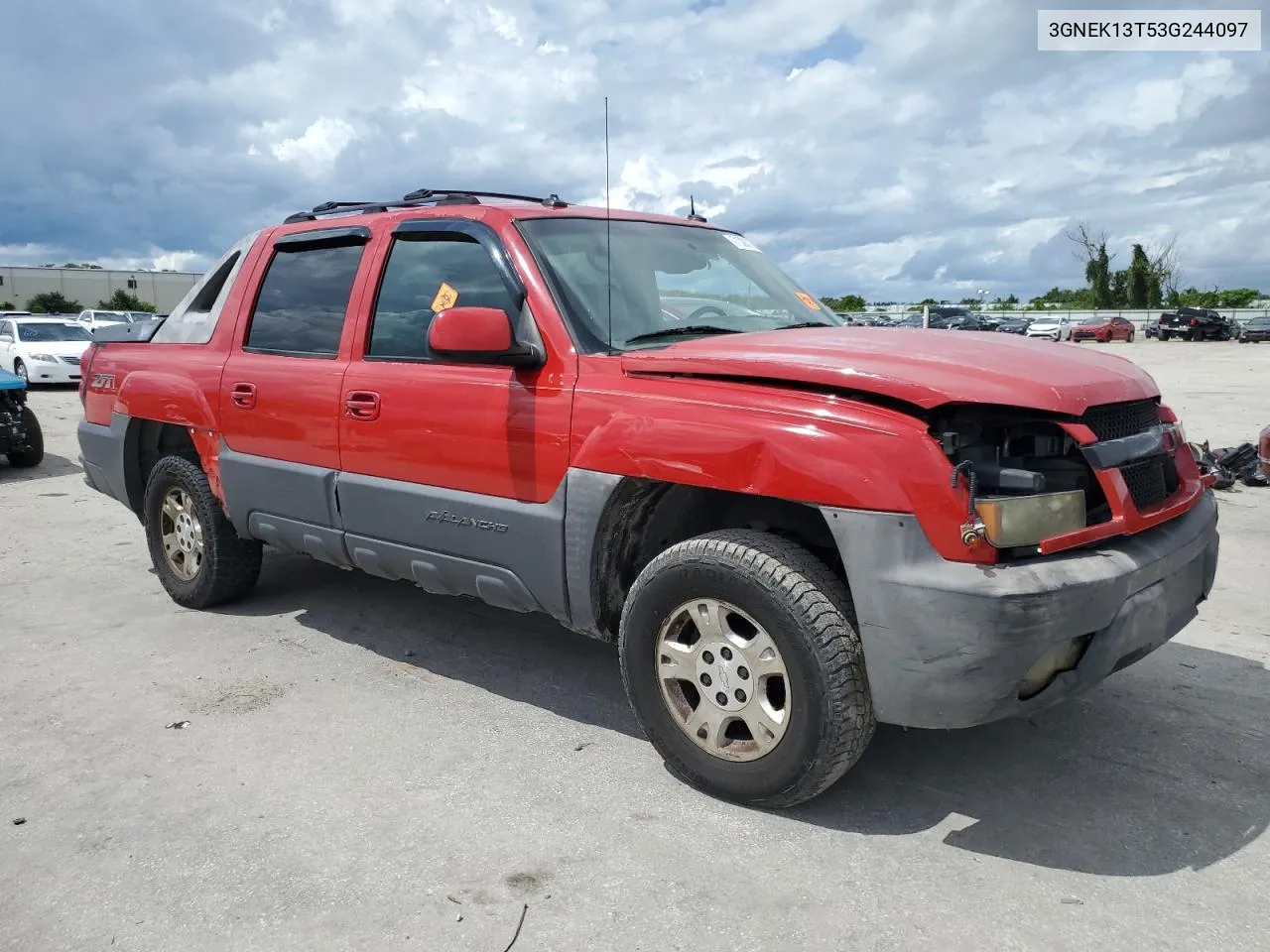 2003 Chevrolet Avalanche K1500 VIN: 3GNEK13T53G244097 Lot: 71093724