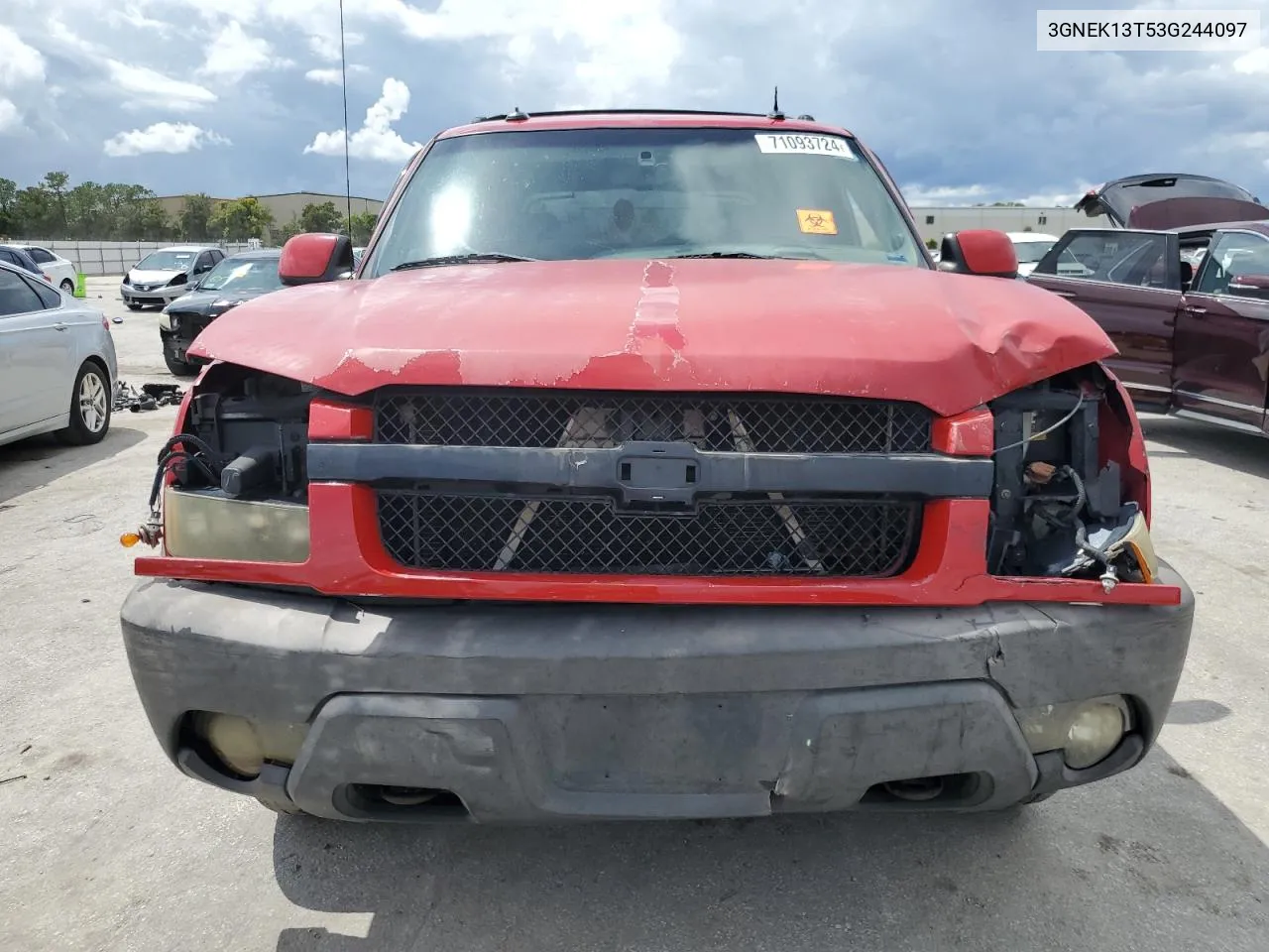 2003 Chevrolet Avalanche K1500 VIN: 3GNEK13T53G244097 Lot: 71093724