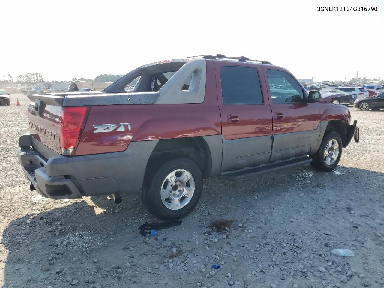 2004 Chevrolet Avalanche K1500 VIN: 3GNEK12T34G316790 Lot: 70999504