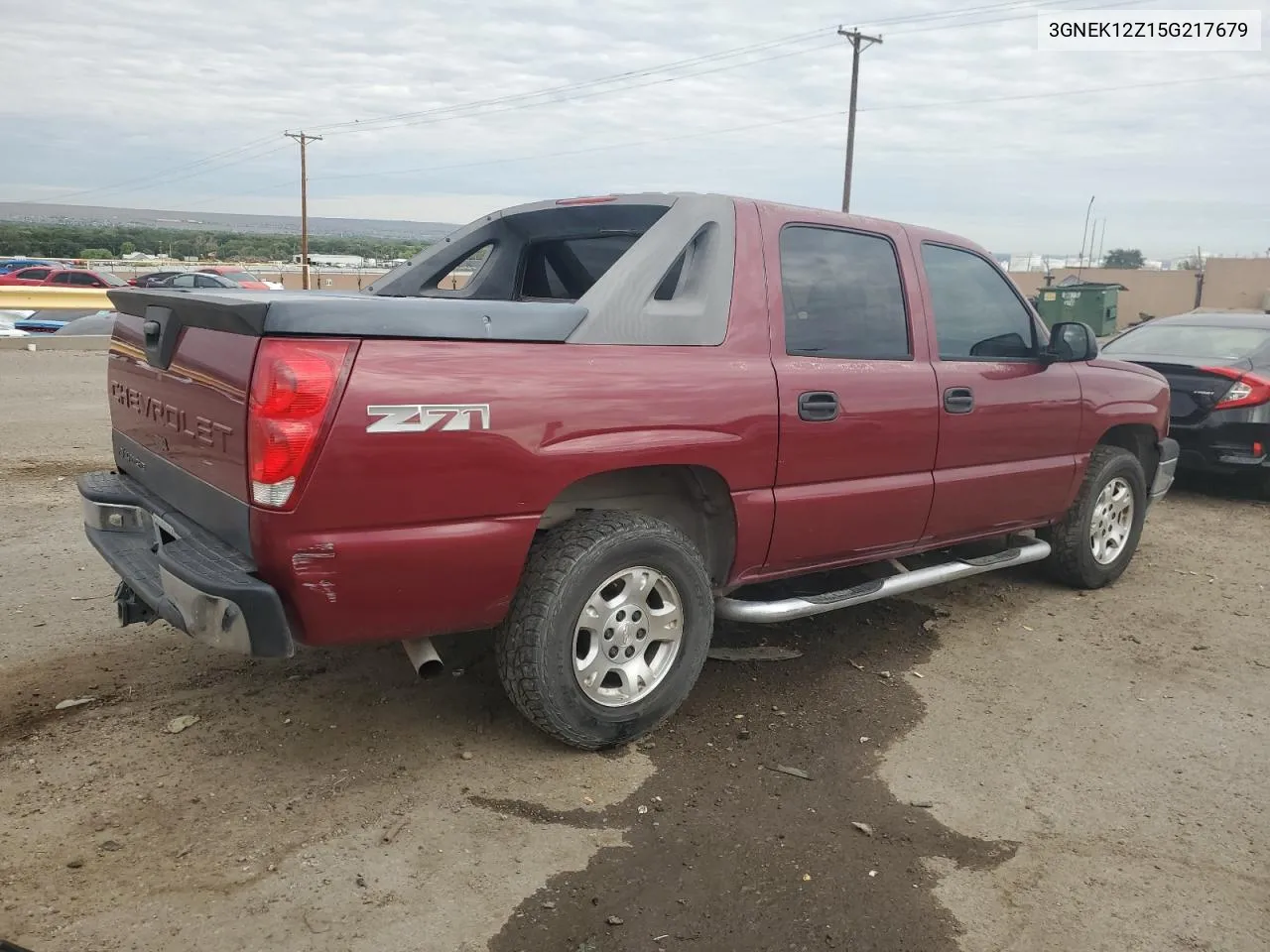 2005 Chevrolet Avalanche K1500 VIN: 3GNEK12Z15G217679 Lot: 69140274