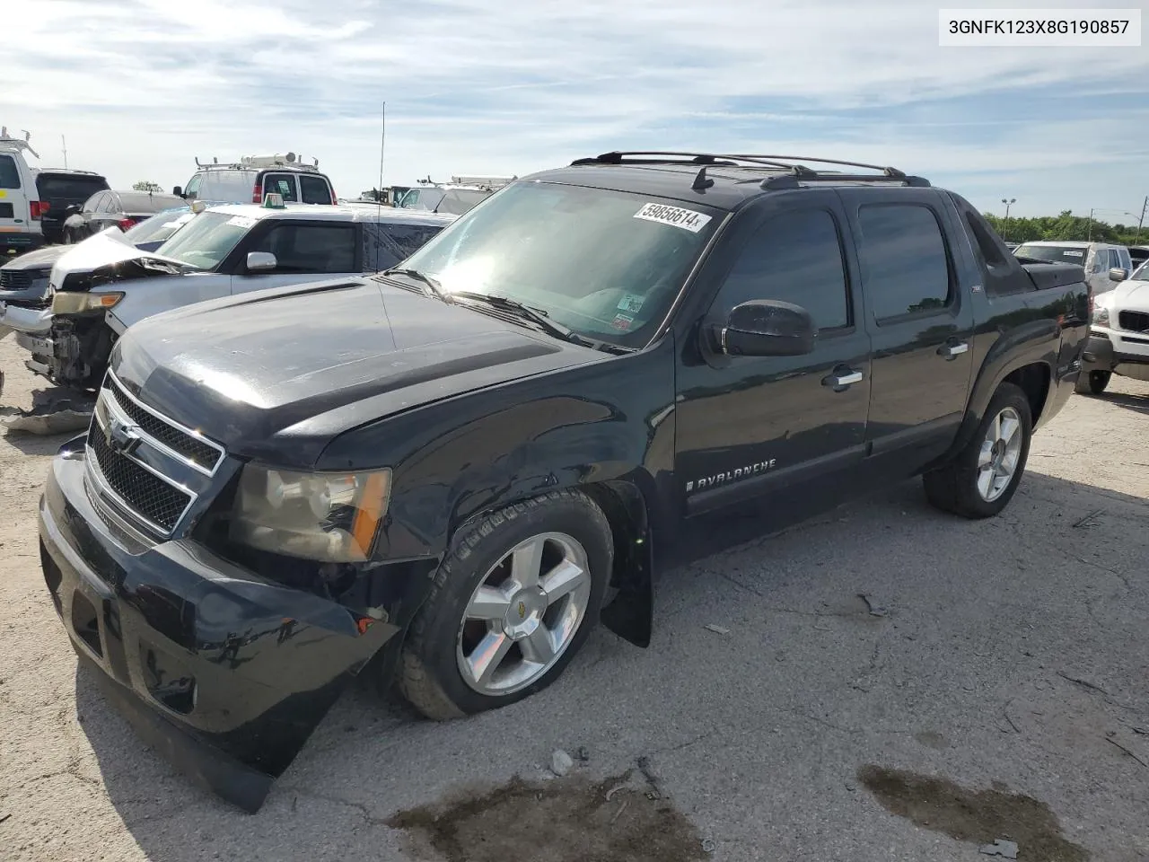 2008 Chevrolet Avalanche K1500 VIN: 3GNFK123X8G190857 Lot: 59856614