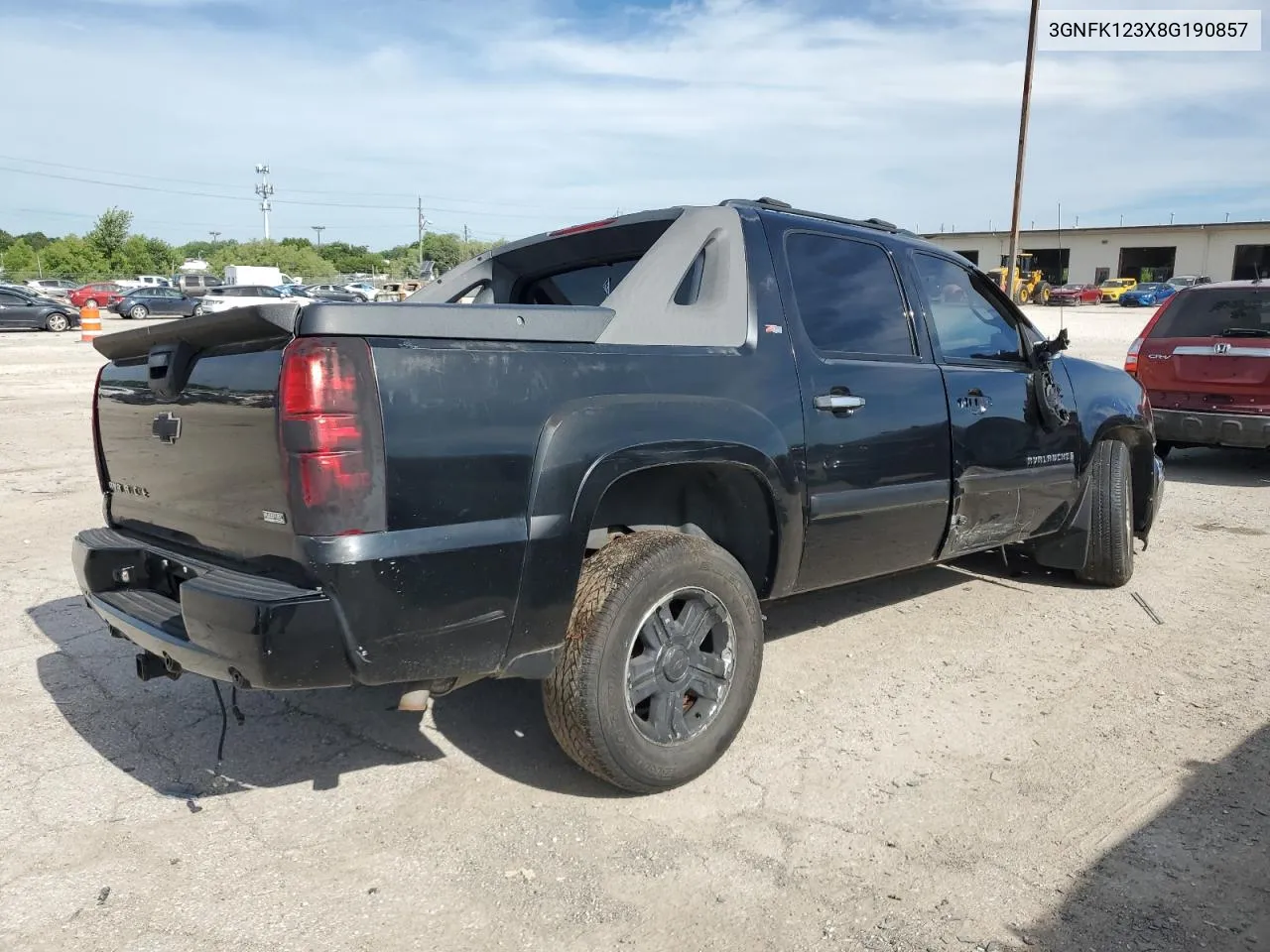 2008 Chevrolet Avalanche K1500 VIN: 3GNFK123X8G190857 Lot: 59856614