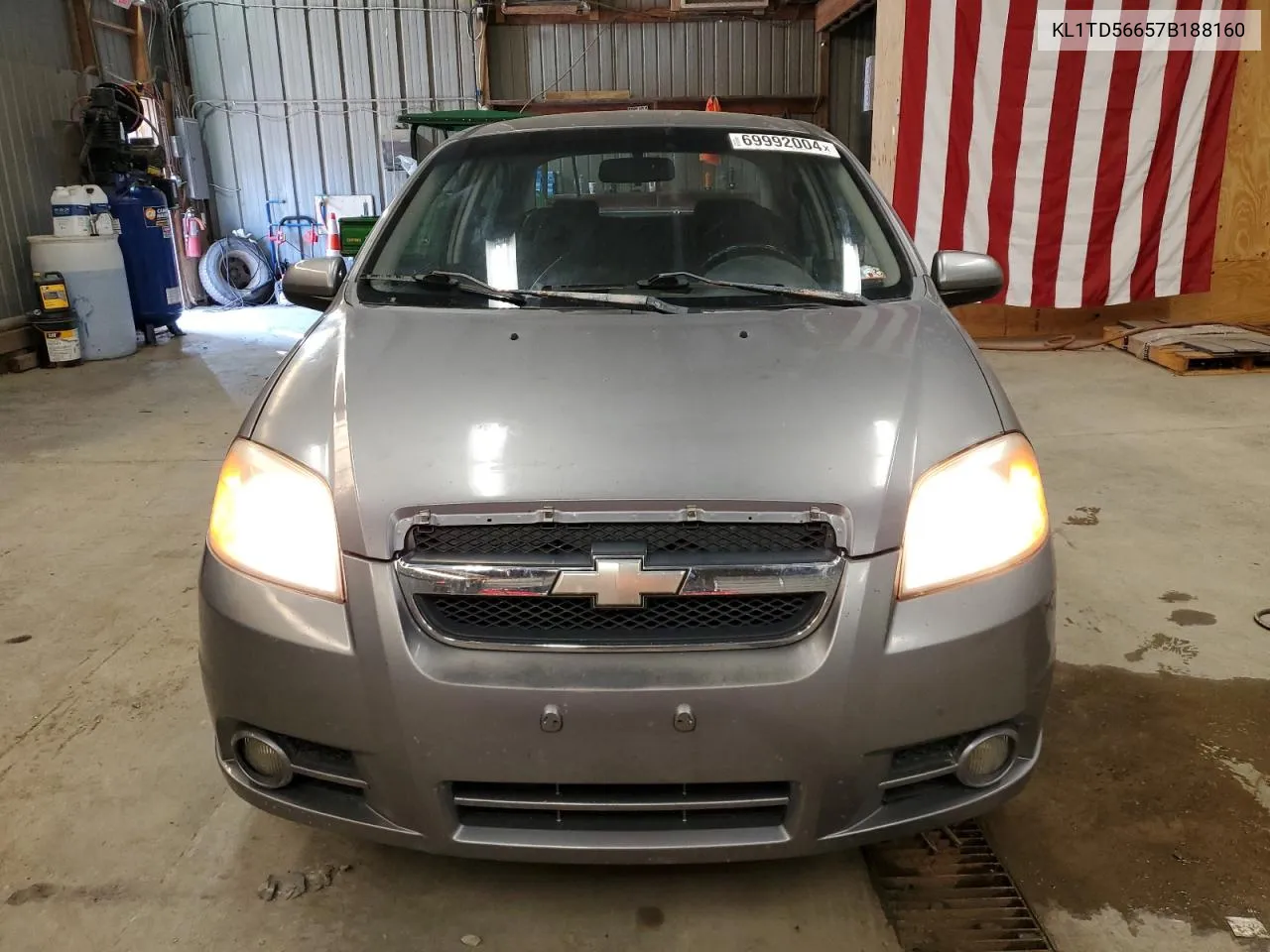 2007 Chevrolet Aveo Base VIN: KL1TD56657B188160 Lot: 69992004