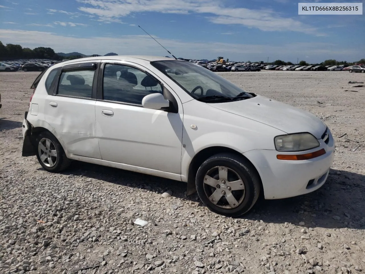 2008 Chevrolet Aveo Base VIN: KL1TD666X8B256315 Lot: 70318524