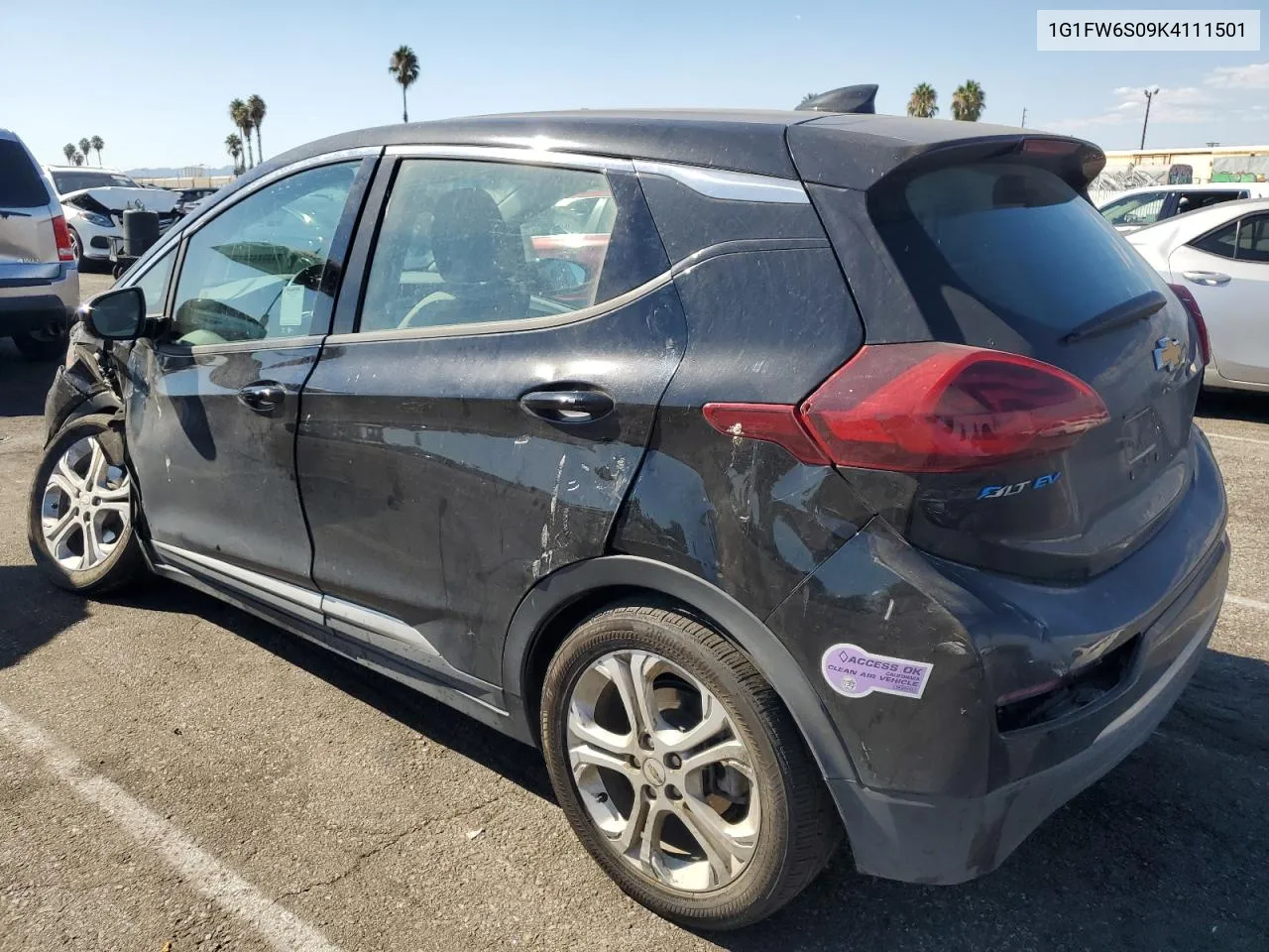 2019 Chevrolet Bolt Ev Lt VIN: 1G1FW6S09K4111501 Lot: 70294354