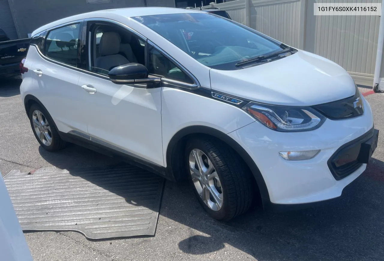 2019 Chevrolet Bolt Ev Lt VIN: 1G1FY6S0XK4116152 Lot: 71631354