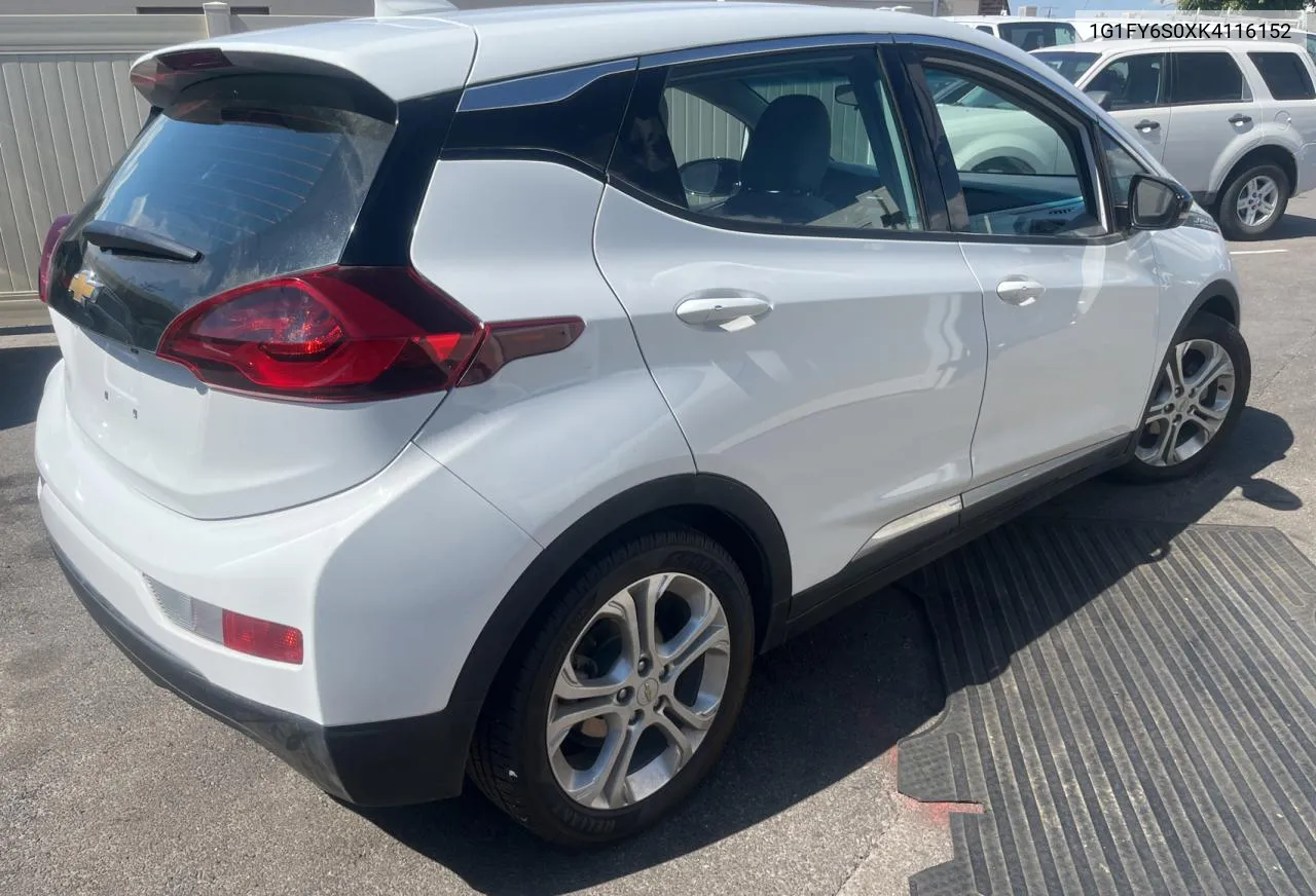 2019 Chevrolet Bolt Ev Lt VIN: 1G1FY6S0XK4116152 Lot: 71631354