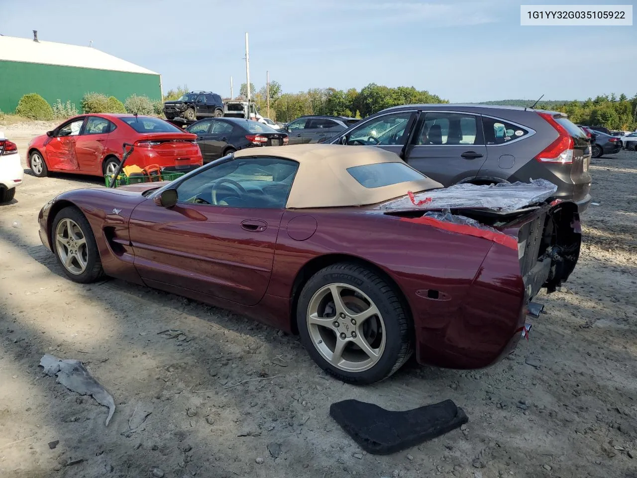 2003 Chevrolet Corvette VIN: 1G1YY32G035105922 Lot: 71771764