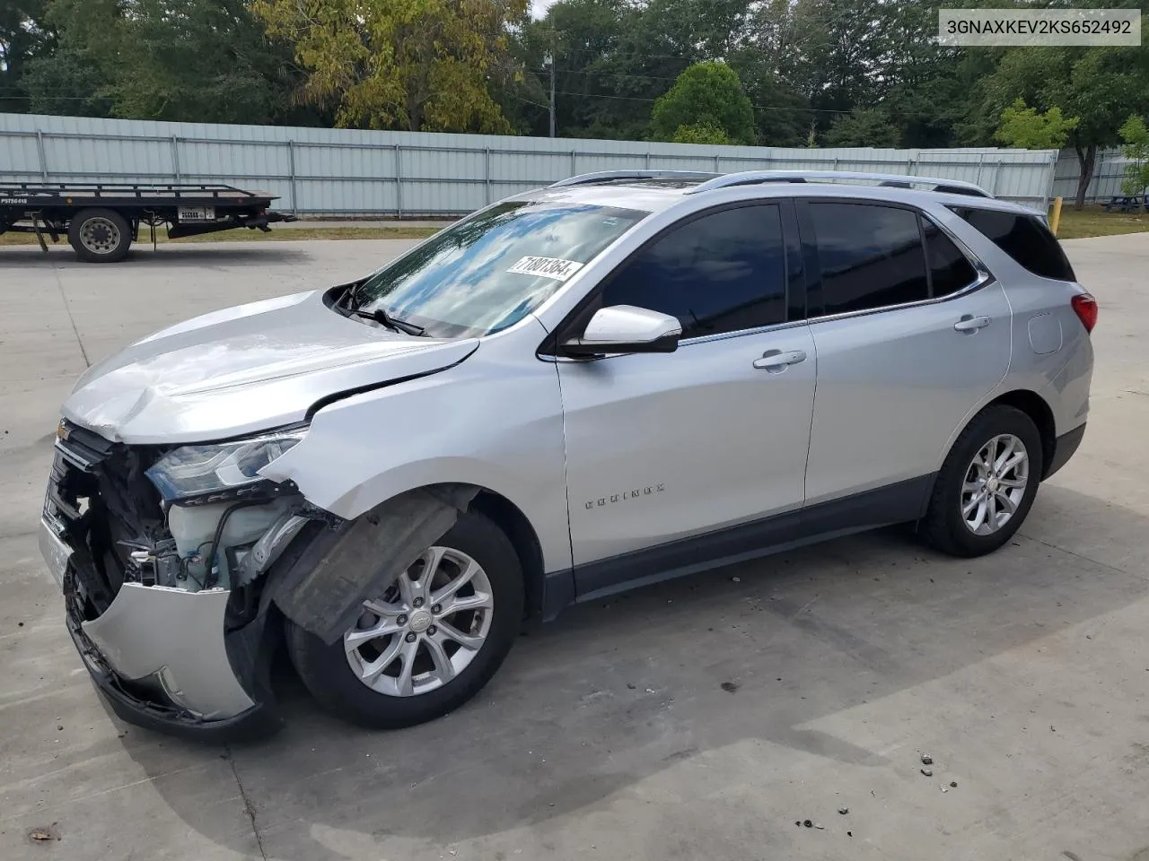 2019 Chevrolet Equinox Lt VIN: 3GNAXKEV2KS652492 Lot: 71801364